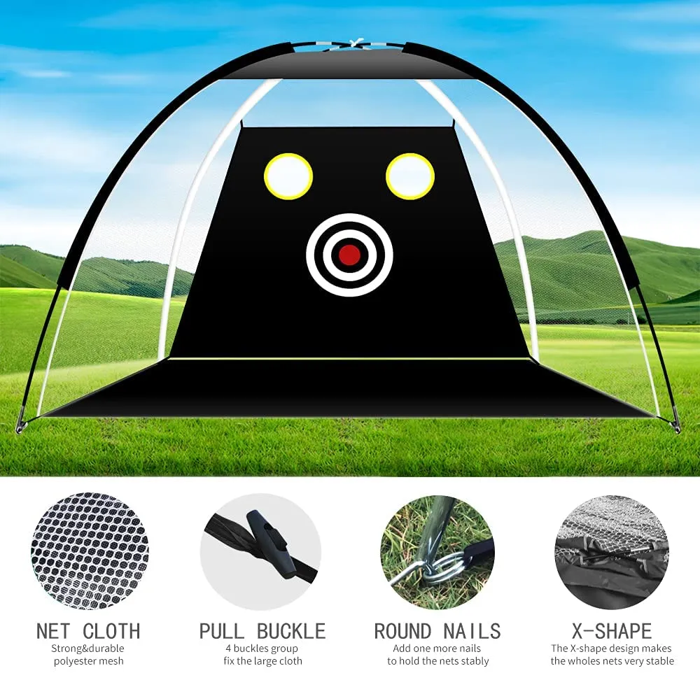 10 Foot Golf Practice Net with 3 Chipping Targets - Deluxe Golf Nets