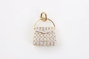 14k Yellow Gold 0.17tcw Diamond Handbag Pendant (5.40g.)