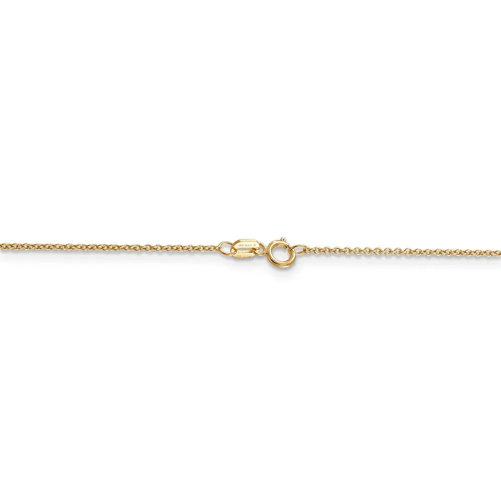 14k Yellow Gold and Rhodium Mini 3D Flip Flop Necklace