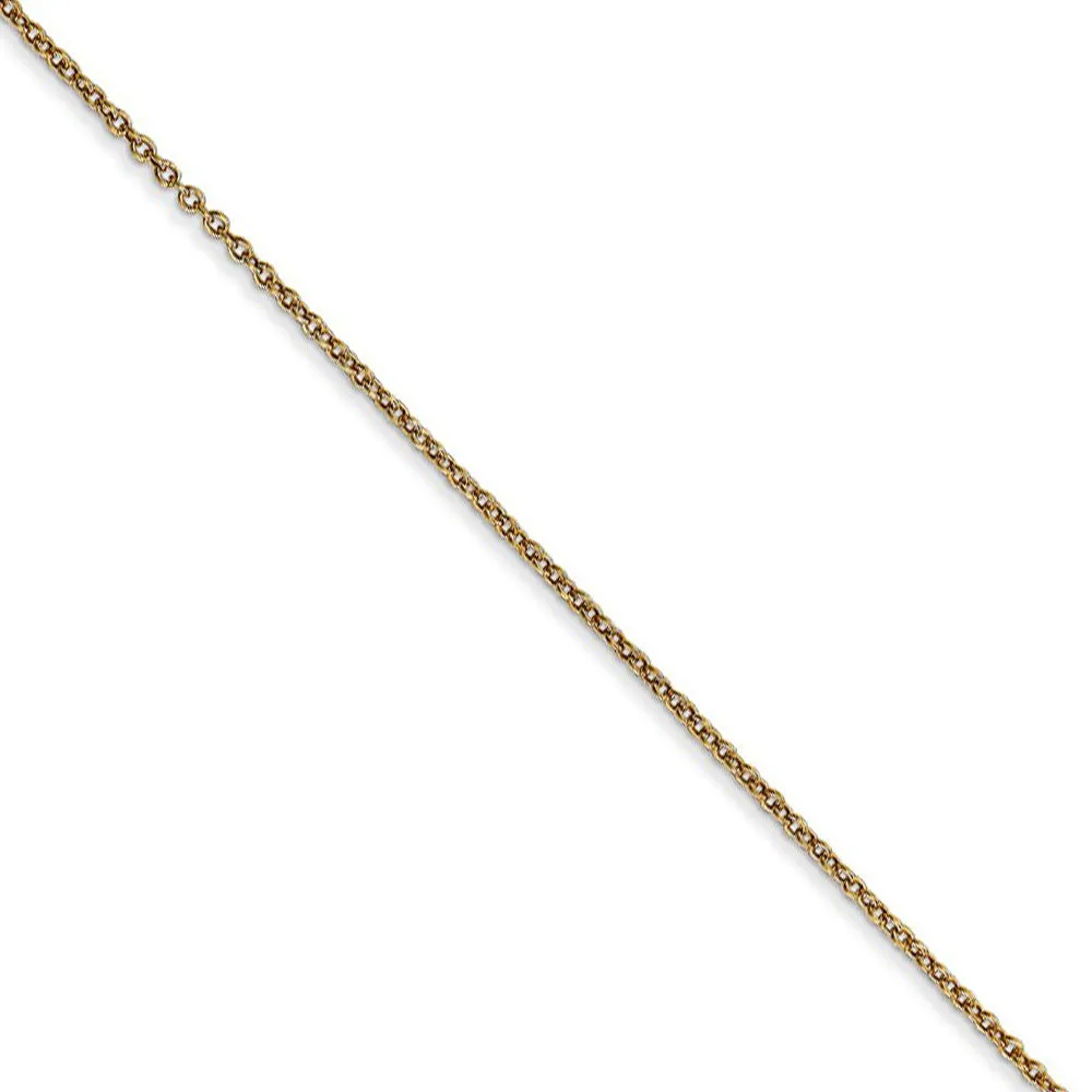 14k Yellow Gold Textured Flip Flop (6 x 22mm) Necklace