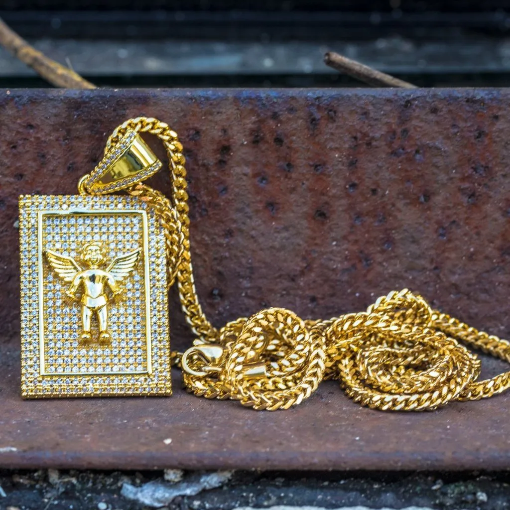 18K Gold Plated Square Angel Piece | Golden Gilt