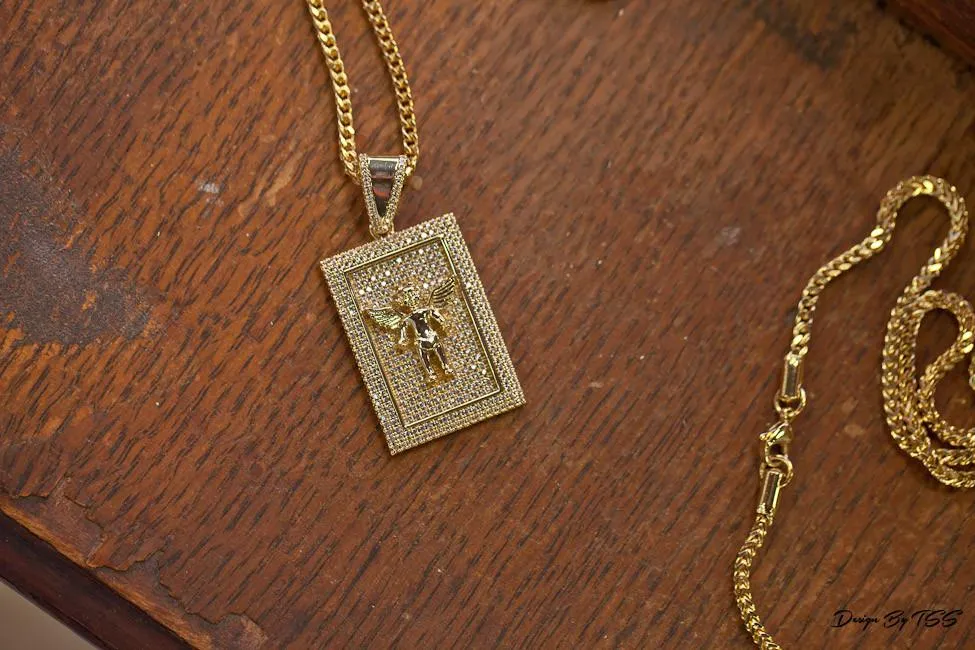 18K Gold Plated Square Angel Piece | Golden Gilt