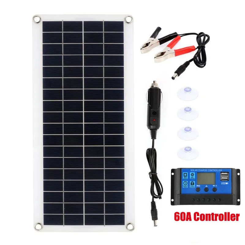 300W Solar Panel Kit Complete 12V USB With 10-60A