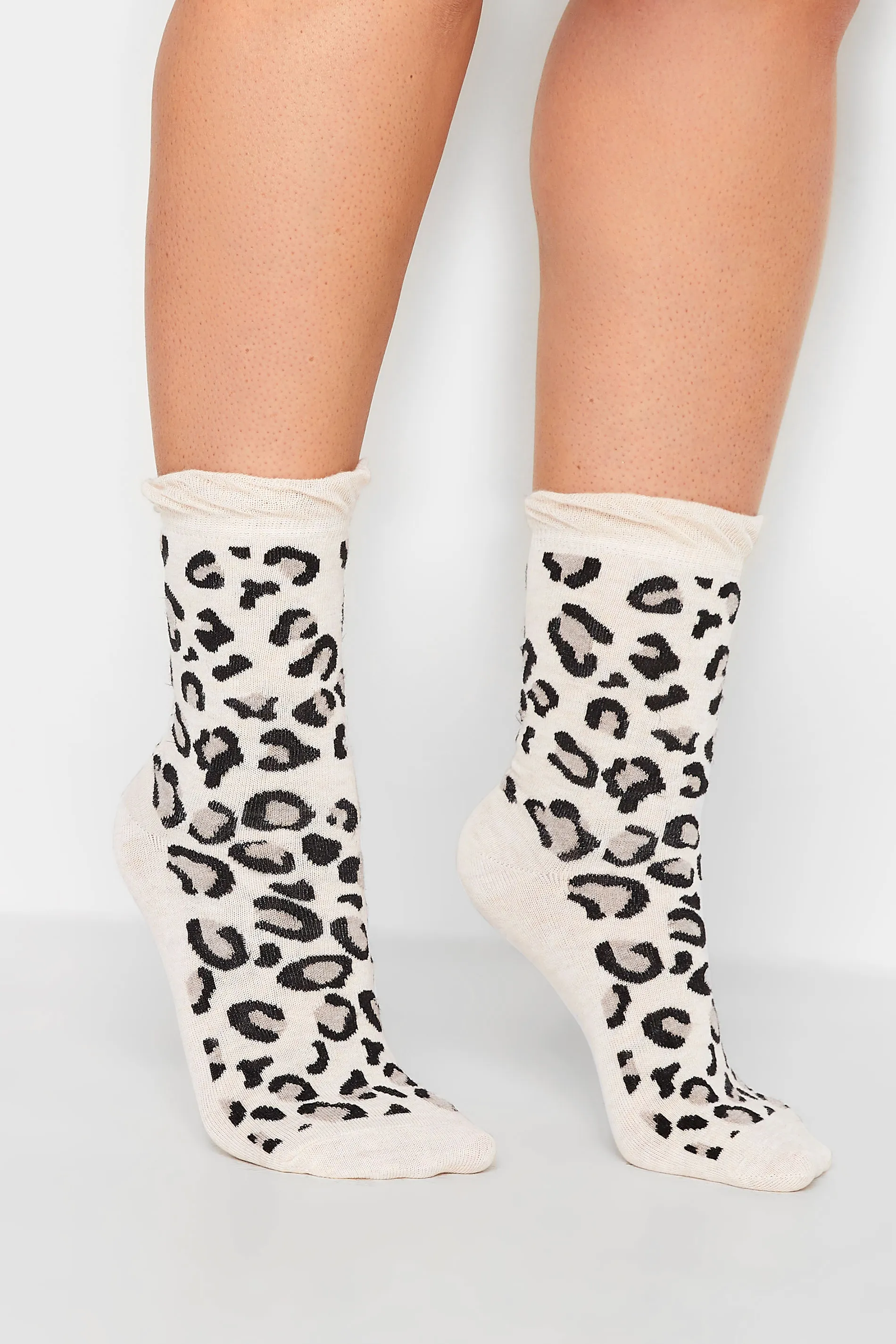 4 PACK White & Black Animal Print Socks