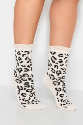 4 PACK White & Black Animal Print Socks