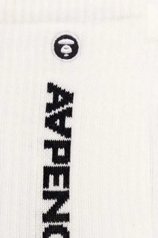 AAPE socks men's white color AAPSOM4867XXM