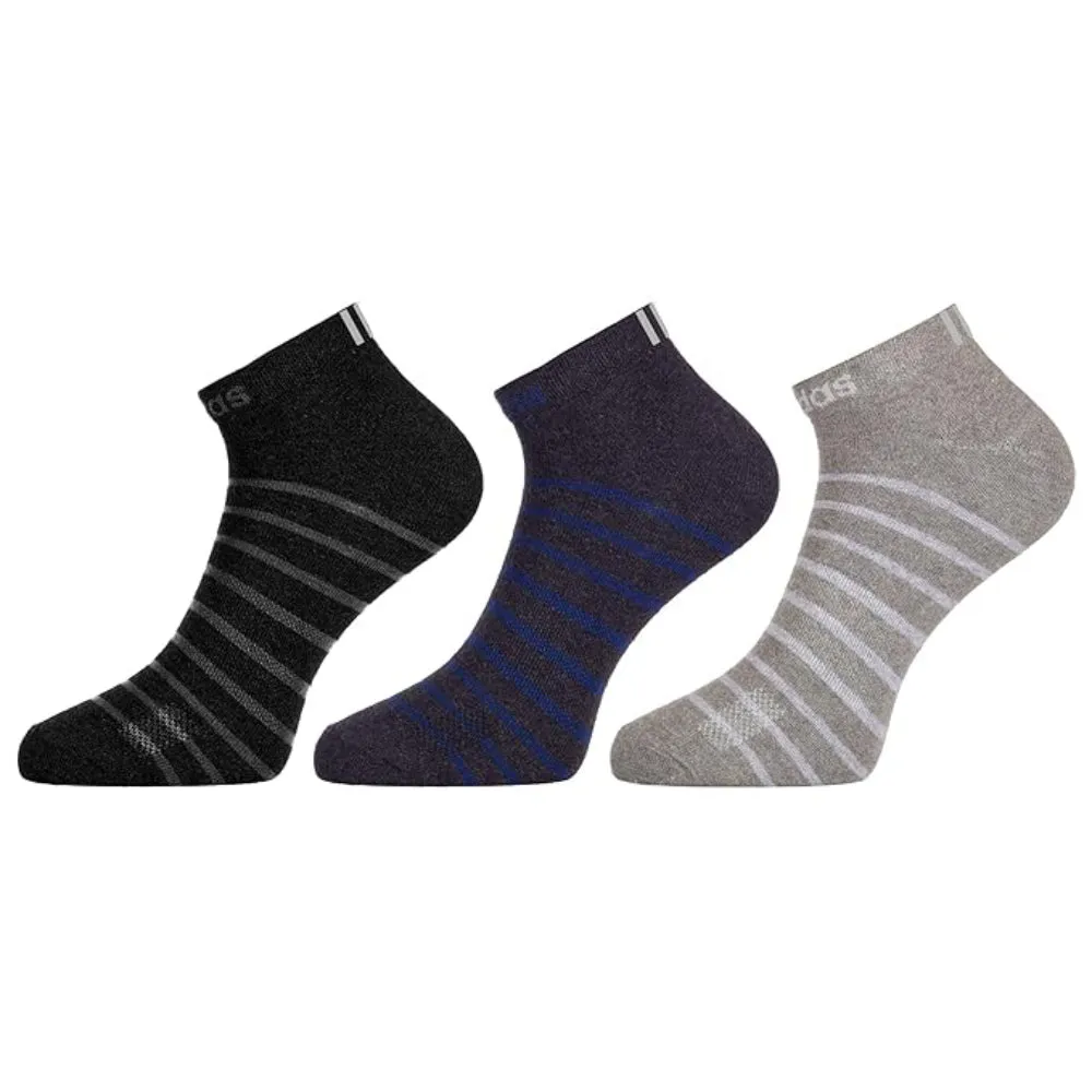 Adidas Men's Flat Knit Low Reflector Socks (Grey/Black/Anthra Melange)