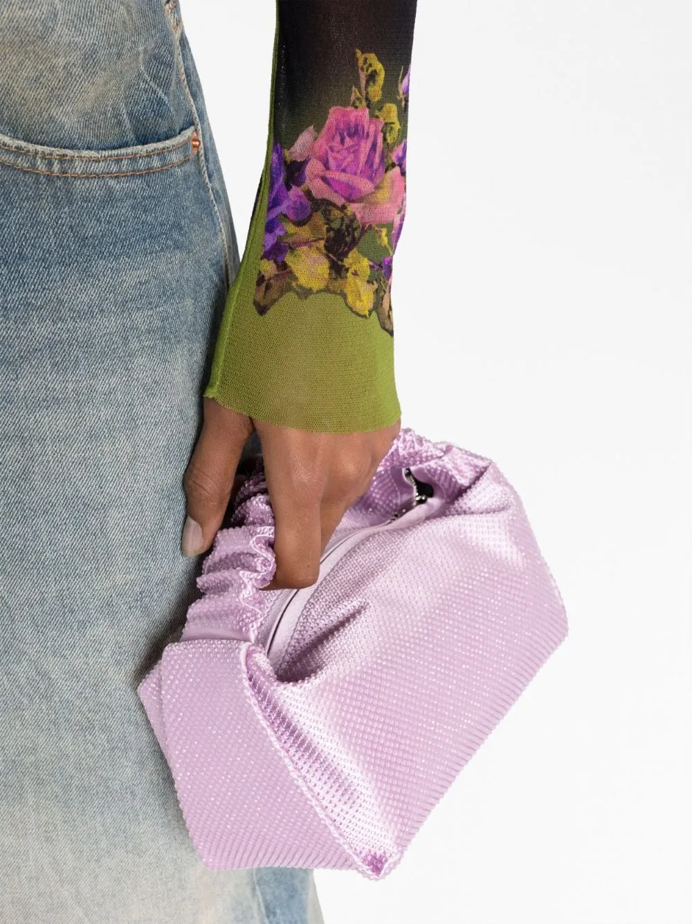 ALEXANDER WANG Chic Lilac Satin Mini Handbag