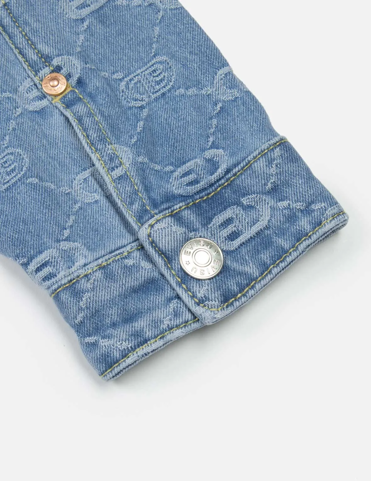 Allover Logo Jacquard and Seagull Print Regular Fit Denim Jacket