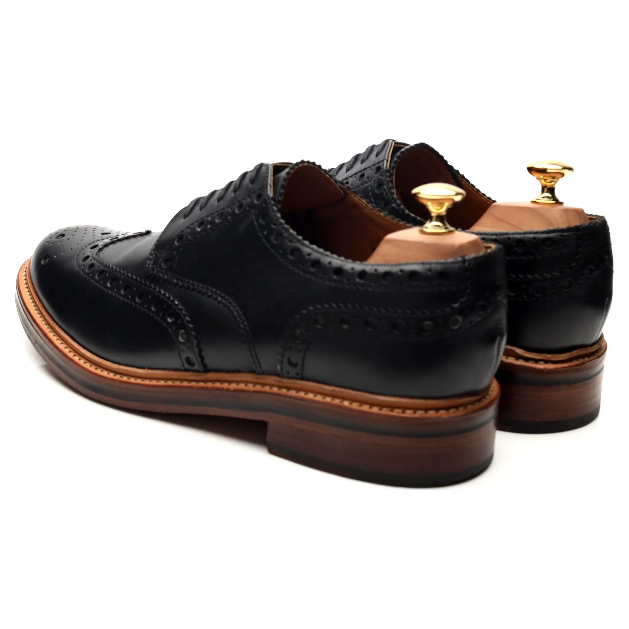 'Archie' Black Leather Derby Brogues UK 10.5 G