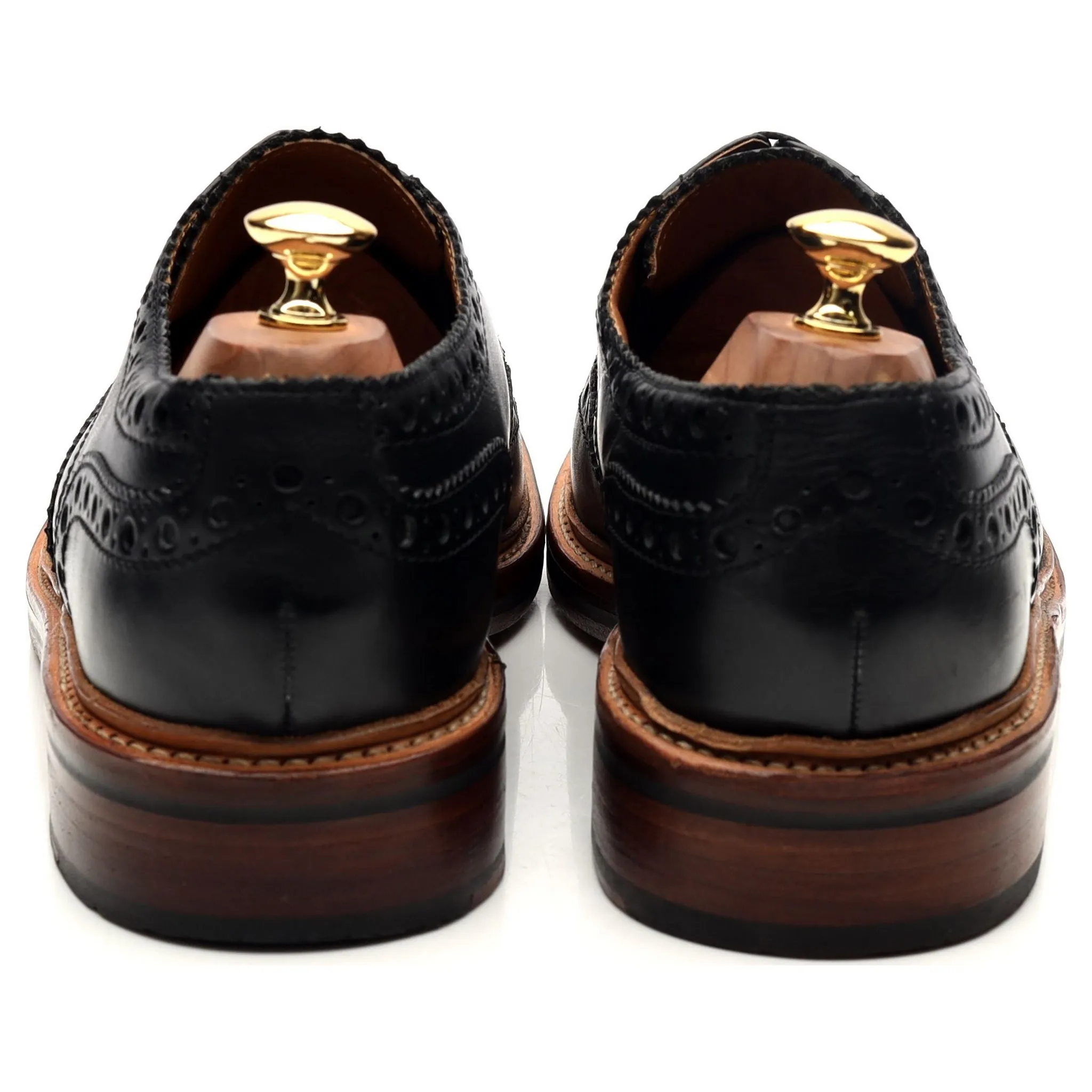 'Archie' Black Leather Derby Brogues UK 10.5 G