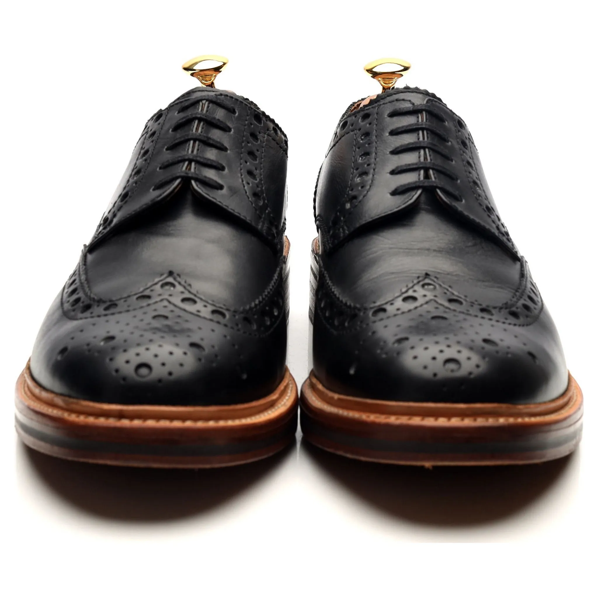 'Archie' Black Leather Derby Brogues UK 10.5 G