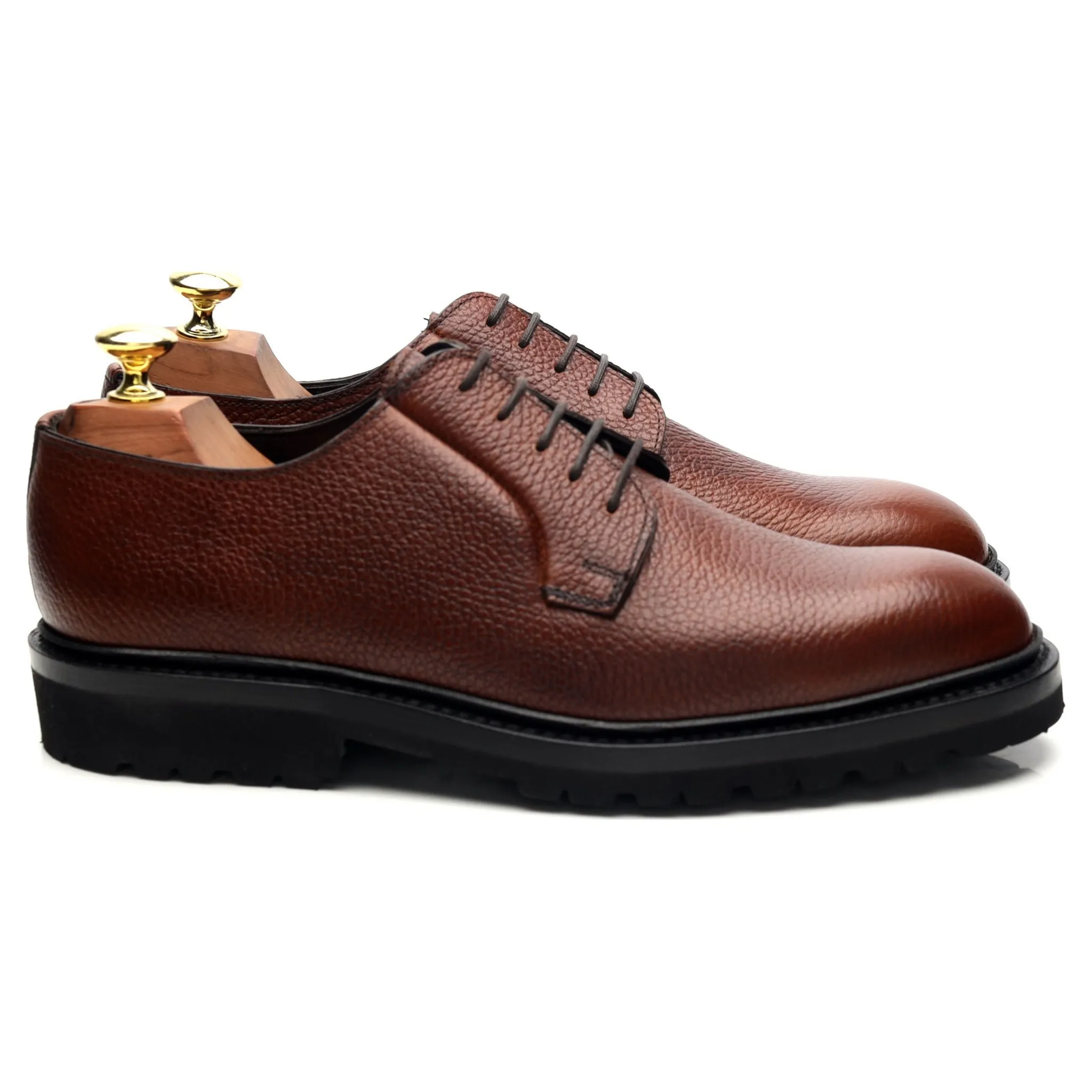 'Archie' Tan Brown Grain Leather Derby UK 6.5 - 9