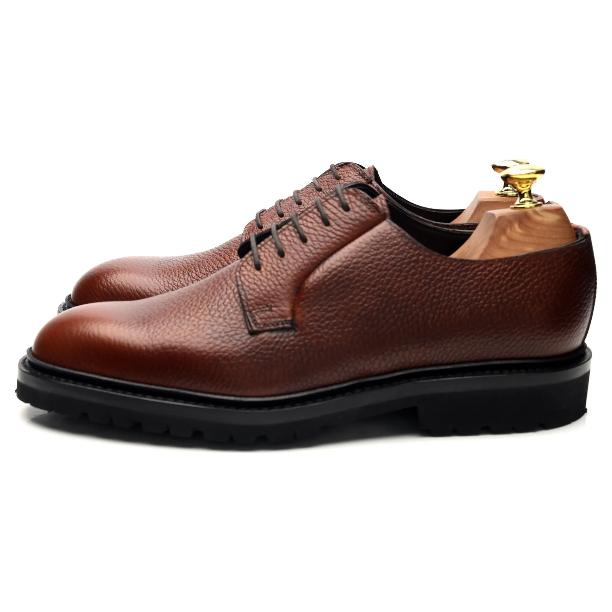 'Archie' Tan Brown Grain Leather Derby UK 6.5 - 9