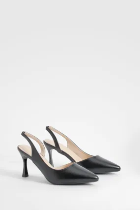 Asymmetric Slingback Court Heels