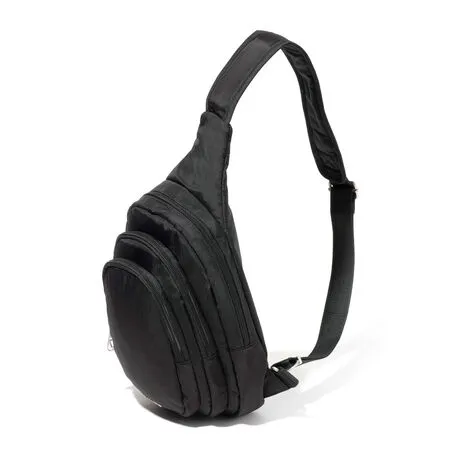 Baggallini Securtex Anti-Theft Multi Zip Sling: Black 