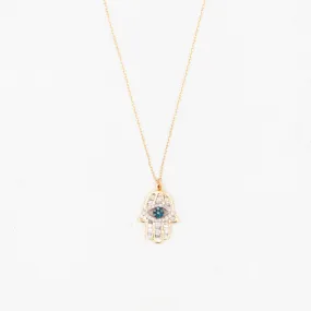 Baguette Hamsa Necklace