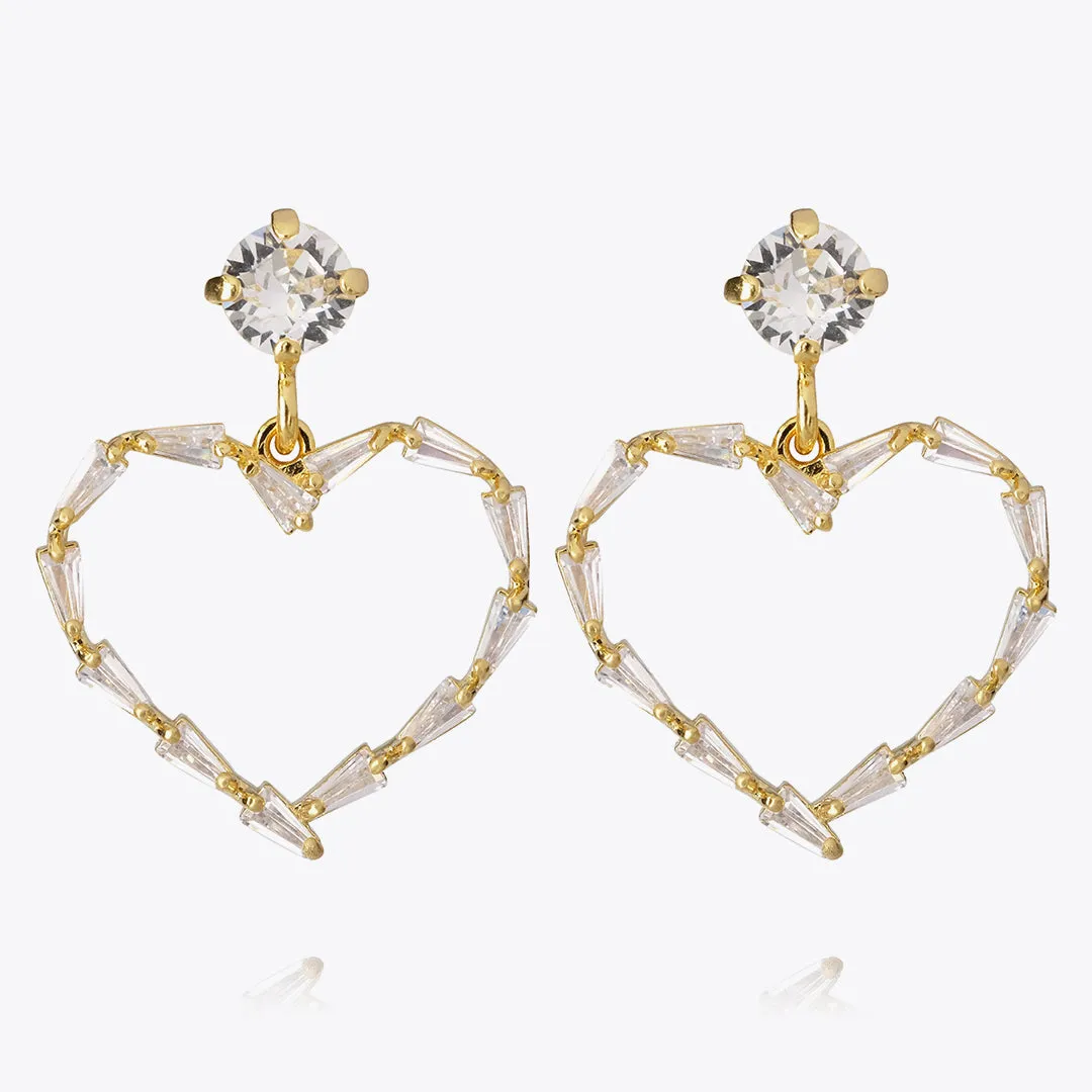 Baguette Heart Earring / Crystal