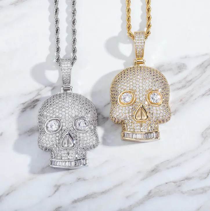 Baguette Skull Pendant