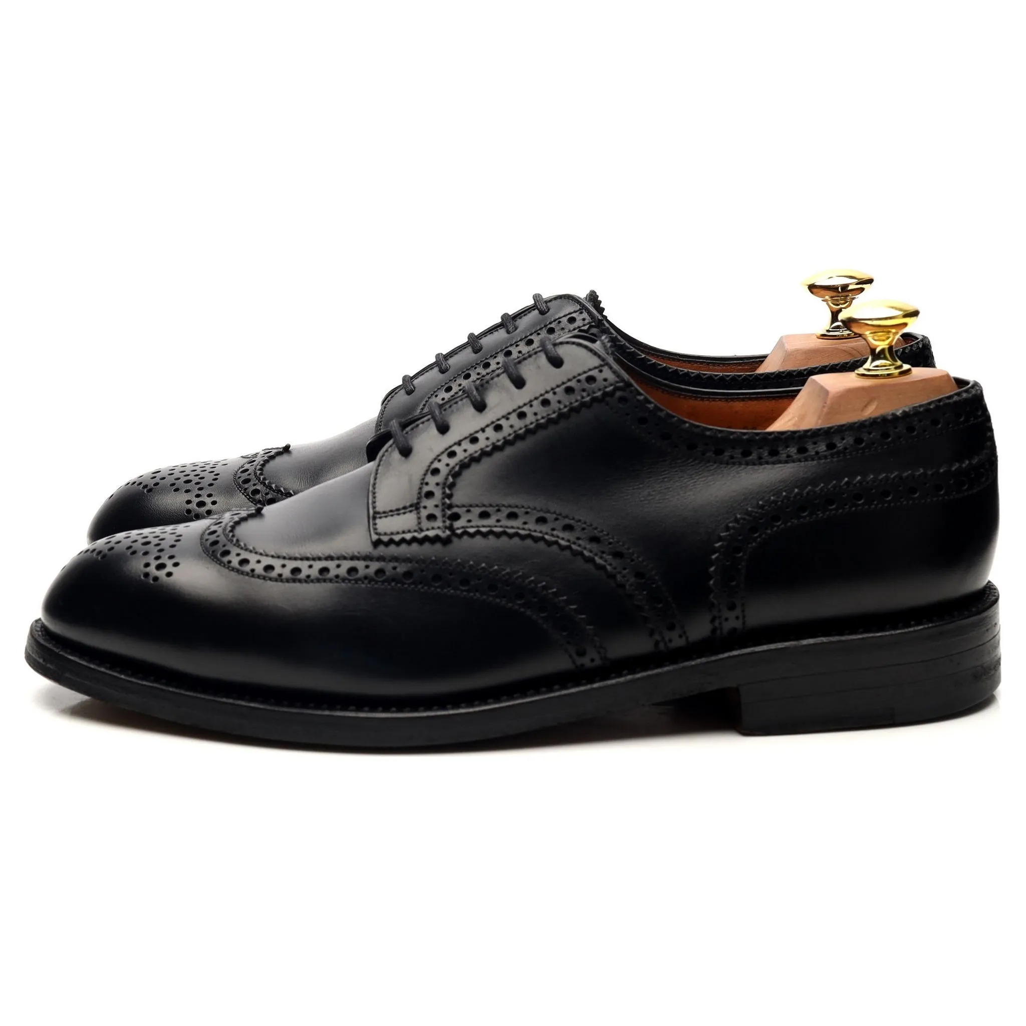 Black Leather Derby Brogues 8 D UK 8.5