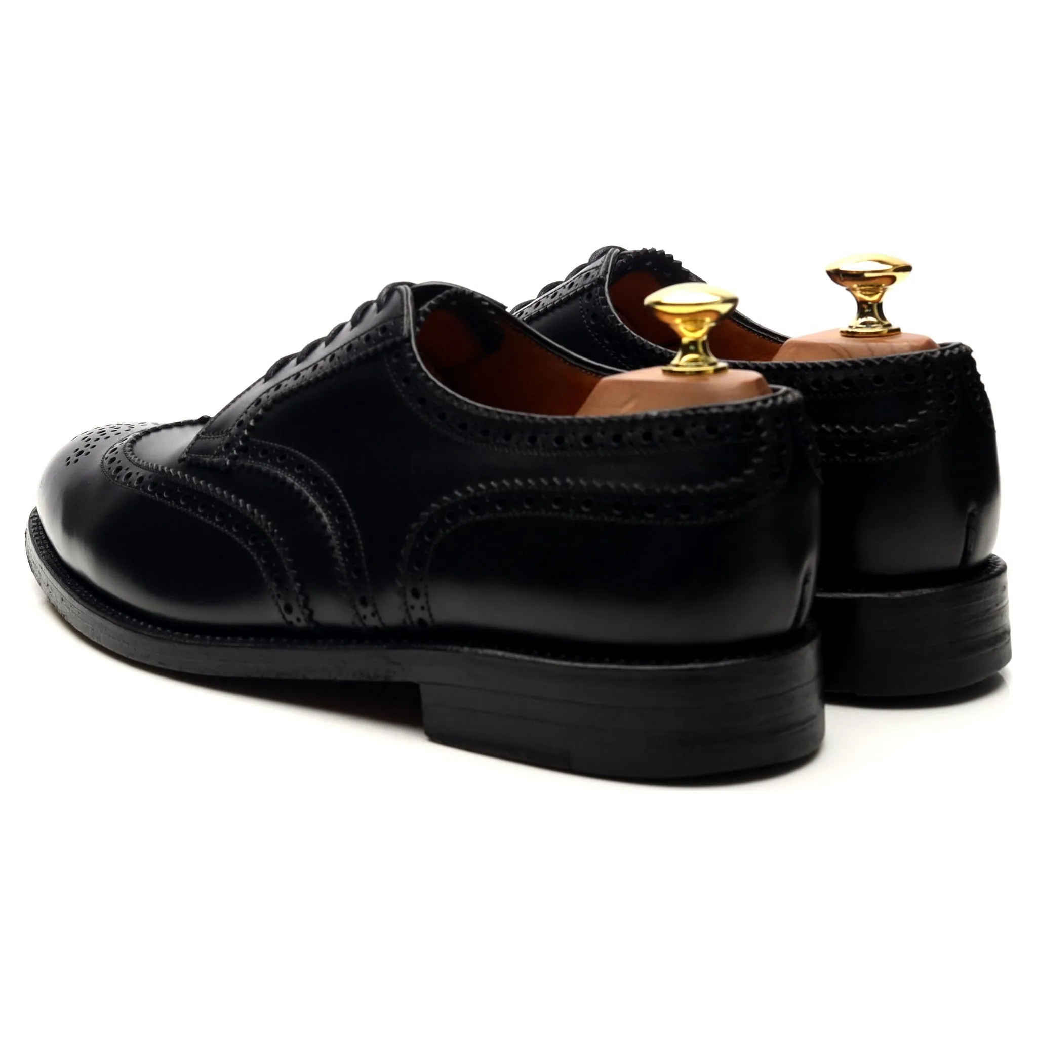 Black Leather Derby Brogues 8 D UK 8.5