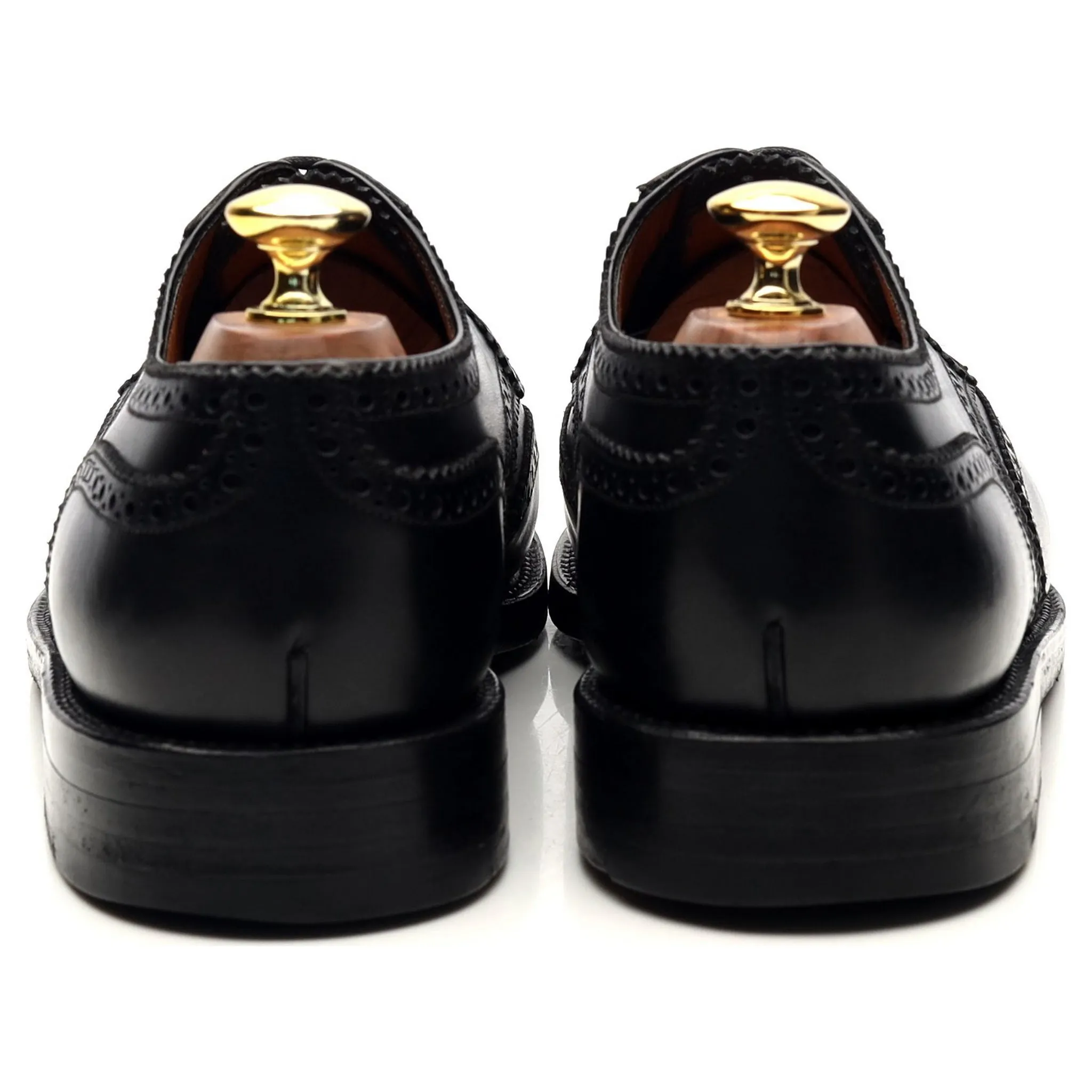 Black Leather Derby Brogues 8 D UK 8.5