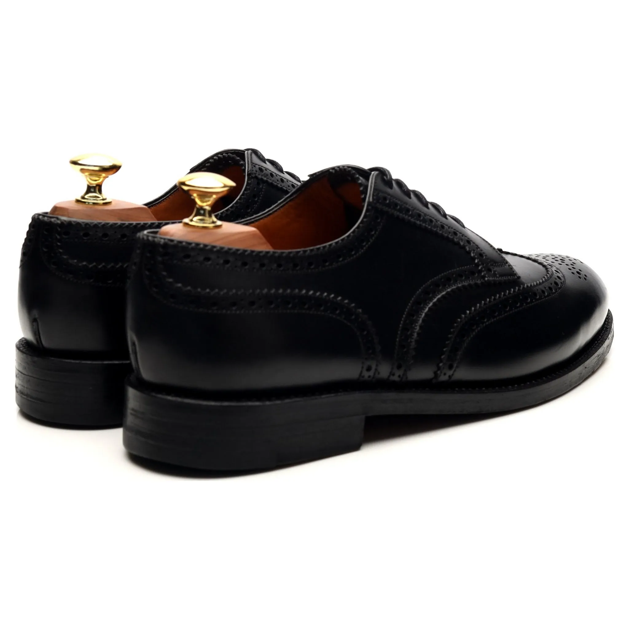 Black Leather Derby Brogues 8 D UK 8.5