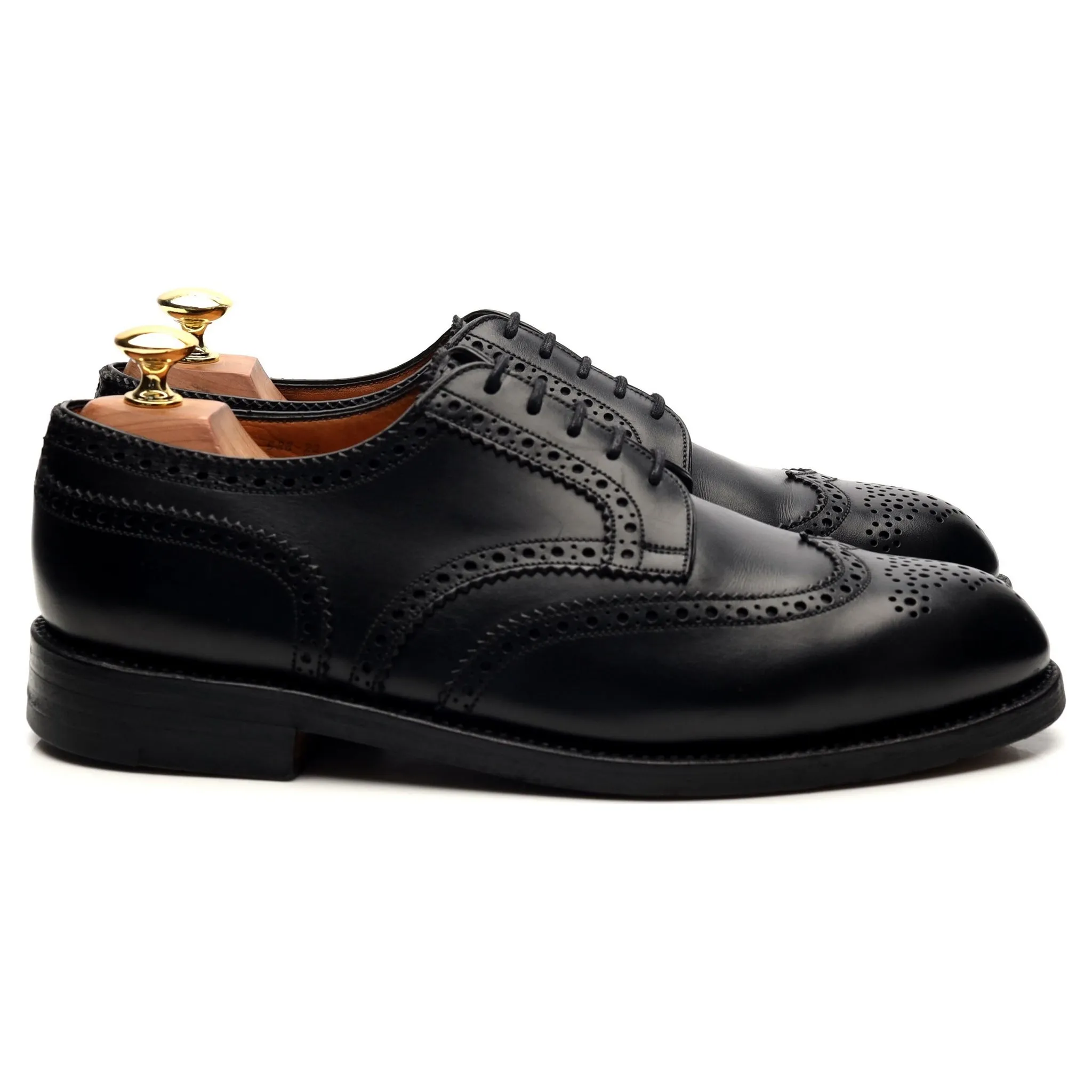 Black Leather Derby Brogues 8 D UK 8.5