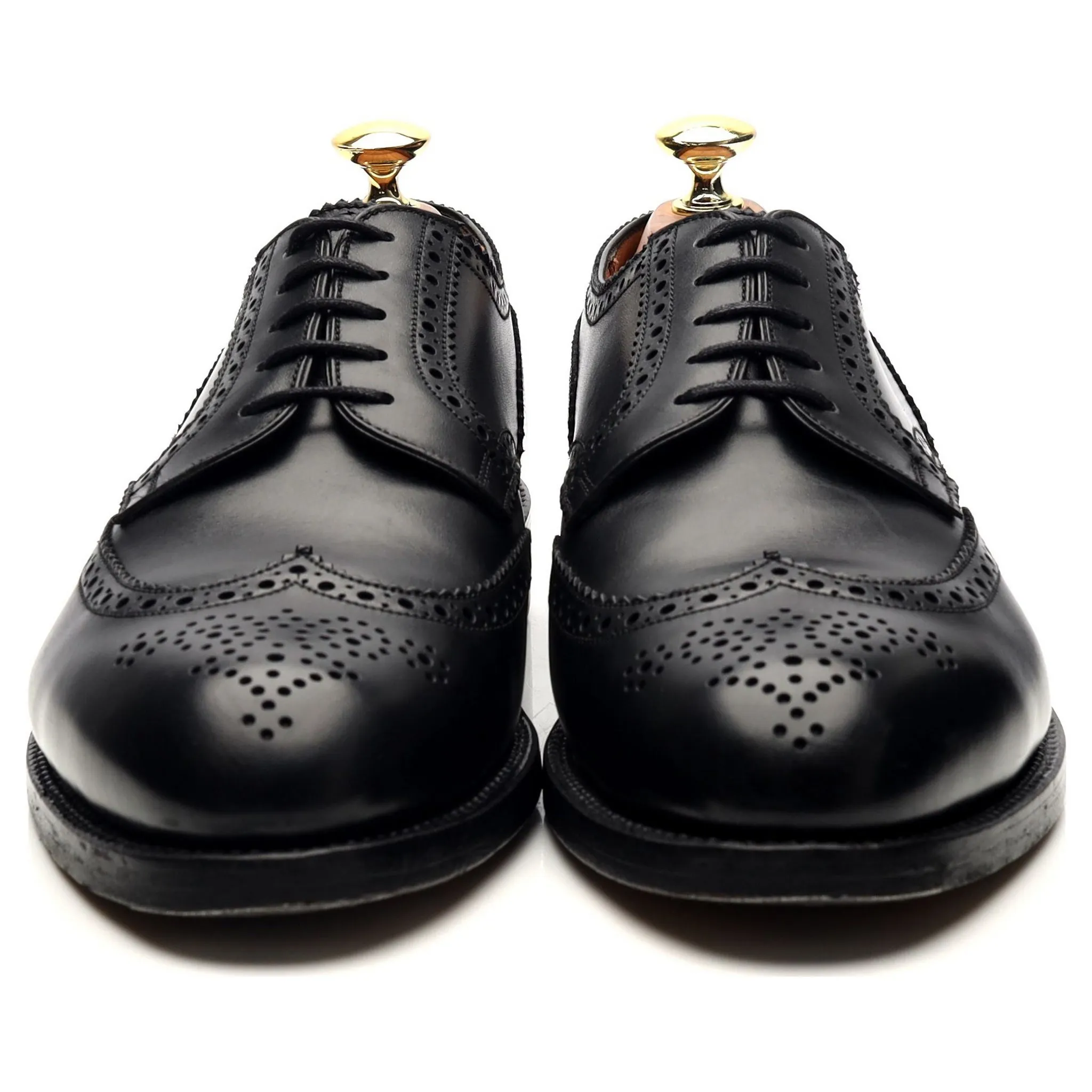 Black Leather Derby Brogues 8 D UK 8.5