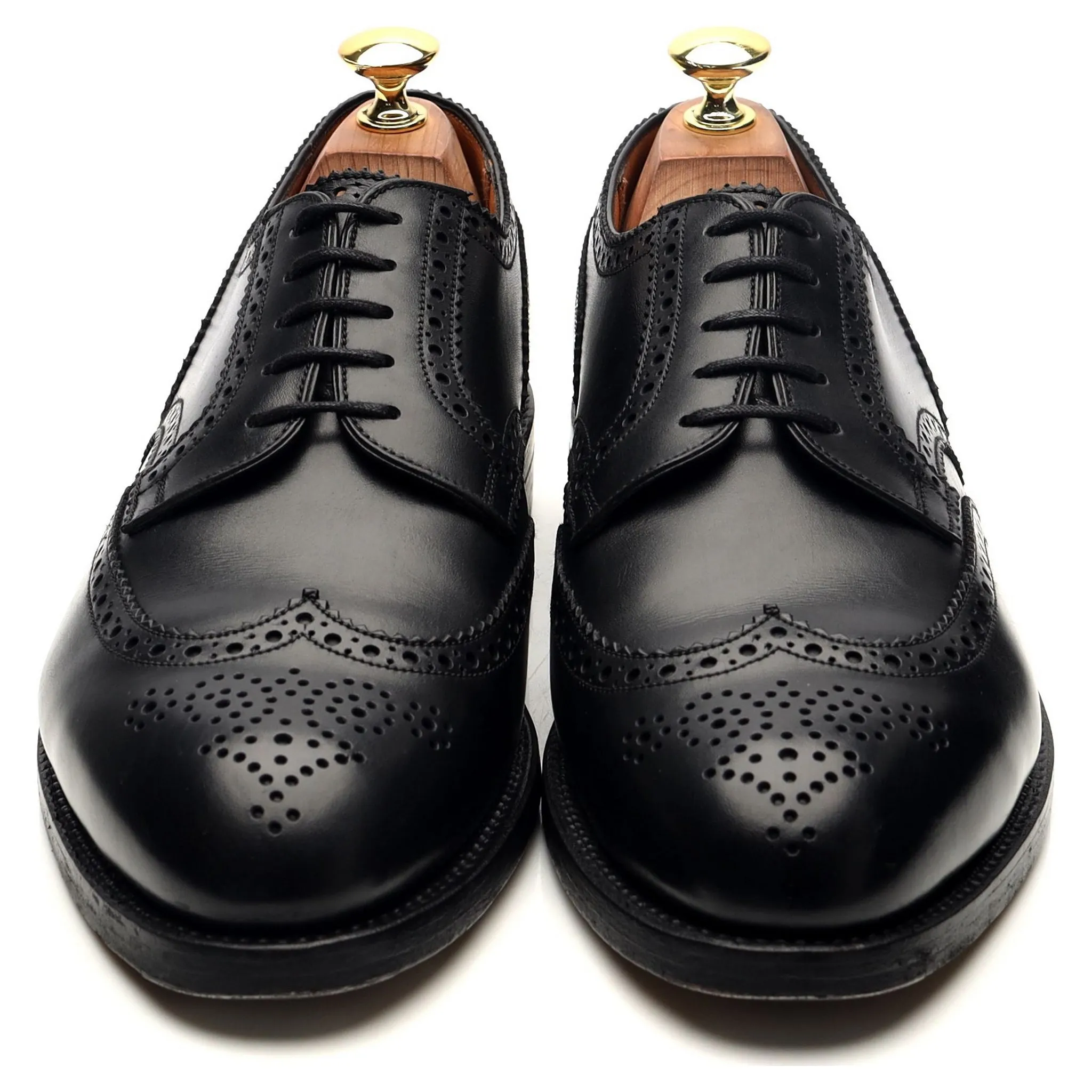 Black Leather Derby Brogues 8 D UK 8.5