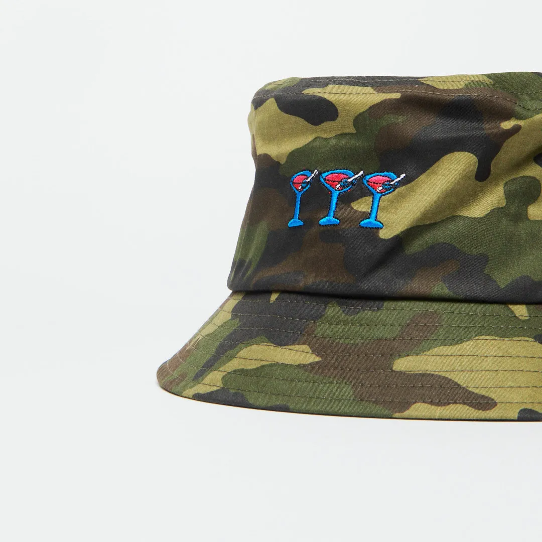 Bob Tired Skateboards - Dirty Martini Washed Bucket Cap (Camo)