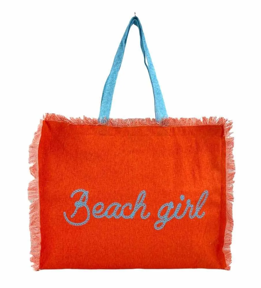 Borsa Mare Con Chiusura Lampo 48x38x16cm Cotone Canvas 100% Borsa da Spiaggia Spiaggia