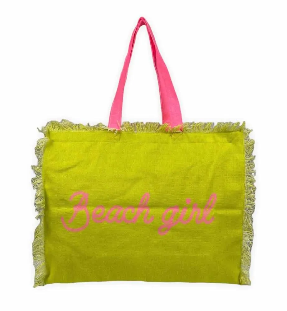 Borsa Mare Con Chiusura Lampo 48x38x16cm Cotone Canvas 100% Borsa da Spiaggia Spiaggia