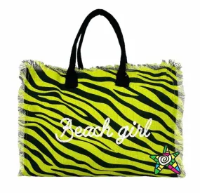 Borsa Mare Con Chiusura Lampo 48x38x16cm Cotone Canvas 100% Borsa da Spiaggia Spiaggia