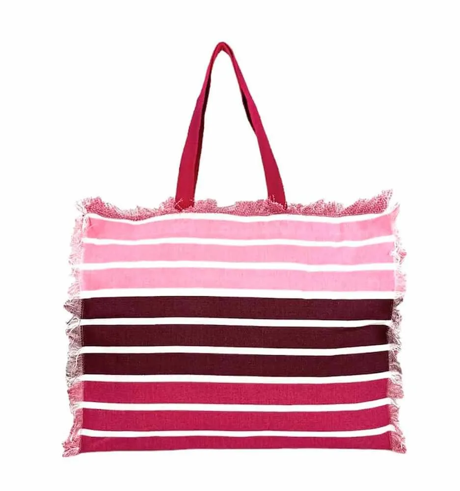 Borsa Mare Con Chiusura Lampo 48x38x16cm Cotone Canvas 100% Borsa da Spiaggia Spiaggia