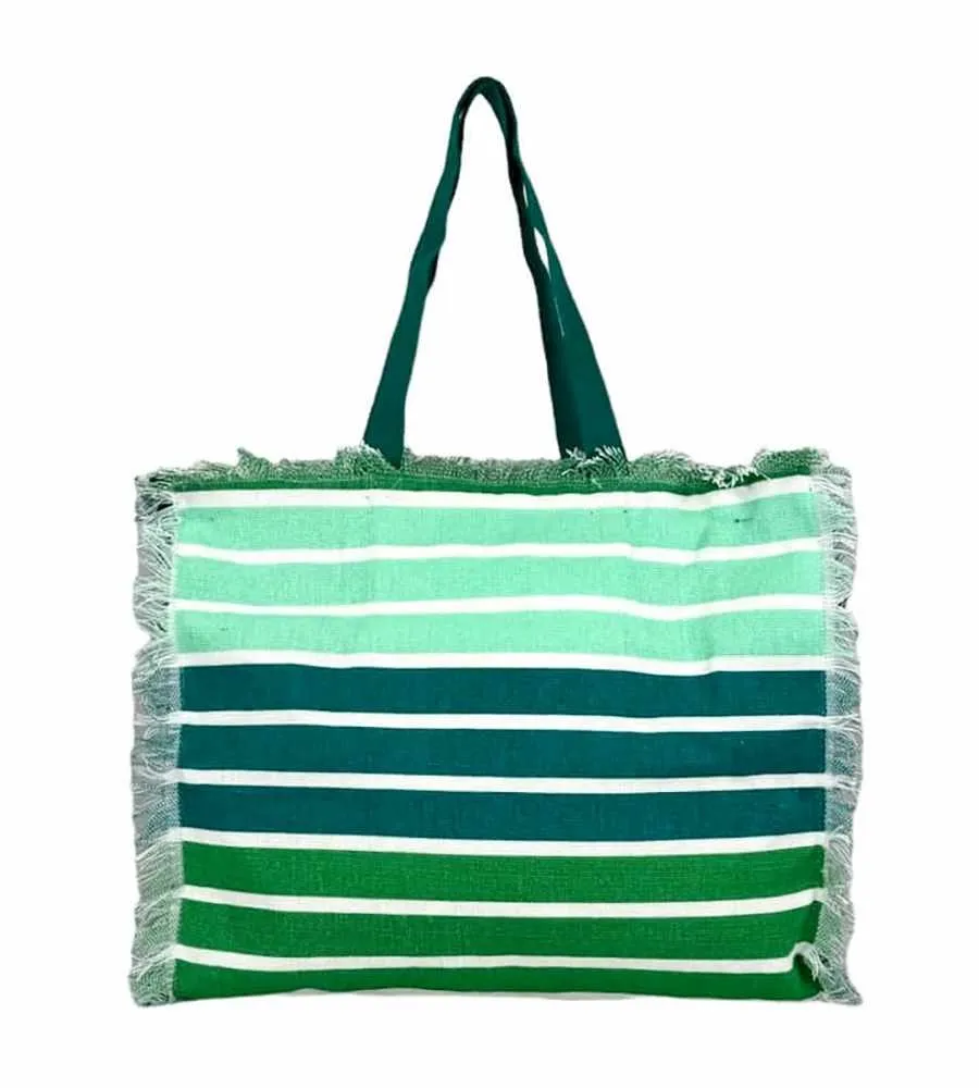 Borsa Mare Con Chiusura Lampo 48x38x16cm Cotone Canvas 100% Borsa da Spiaggia Spiaggia