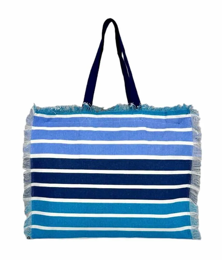 Borsa Mare Con Chiusura Lampo 48x38x16cm Cotone Canvas 100% Borsa da Spiaggia Spiaggia