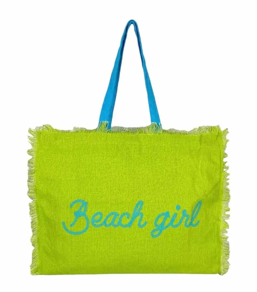 Borsa Mare Con Chiusura Lampo 48x38x16cm Cotone Canvas 100% Borsa da Spiaggia Spiaggia