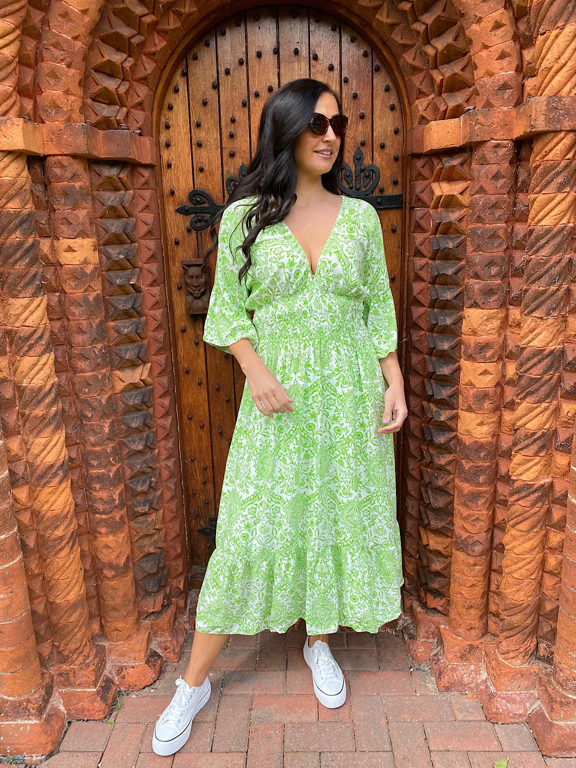 Botanical Print Maxi Dress Leanne