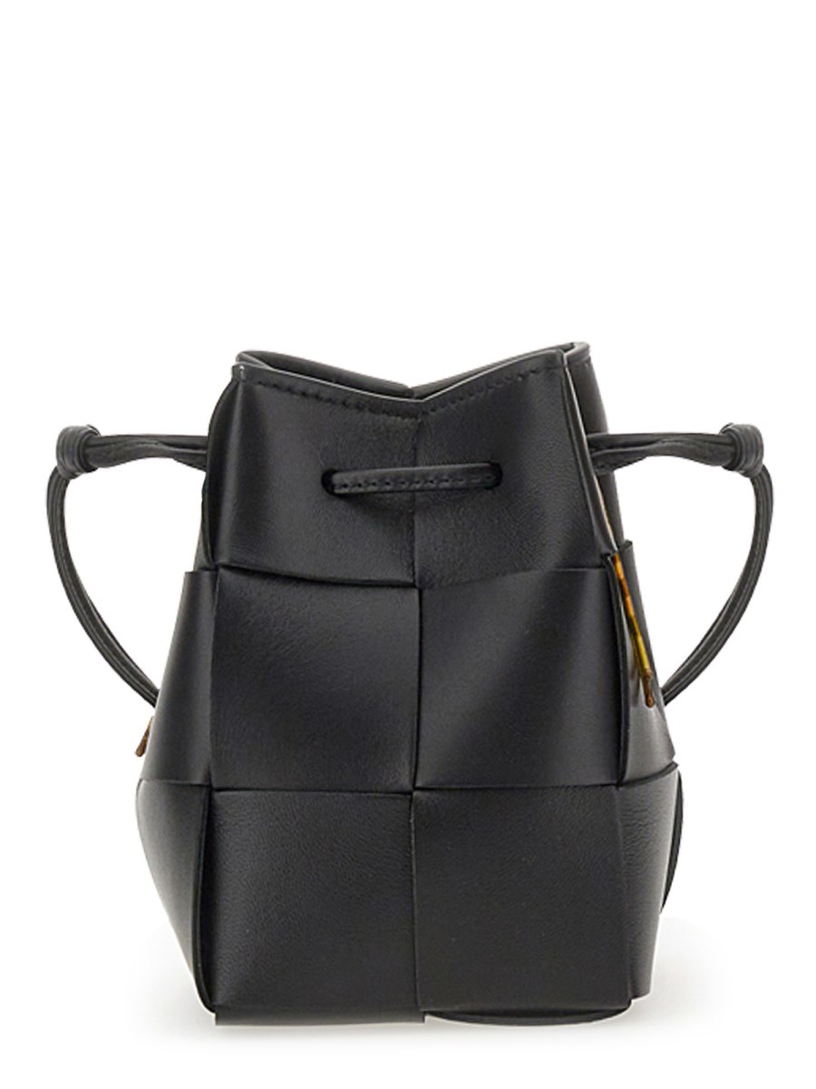 BOTTEGA VENETA    MINI CASSETTE LEATHER BUCKET BAG