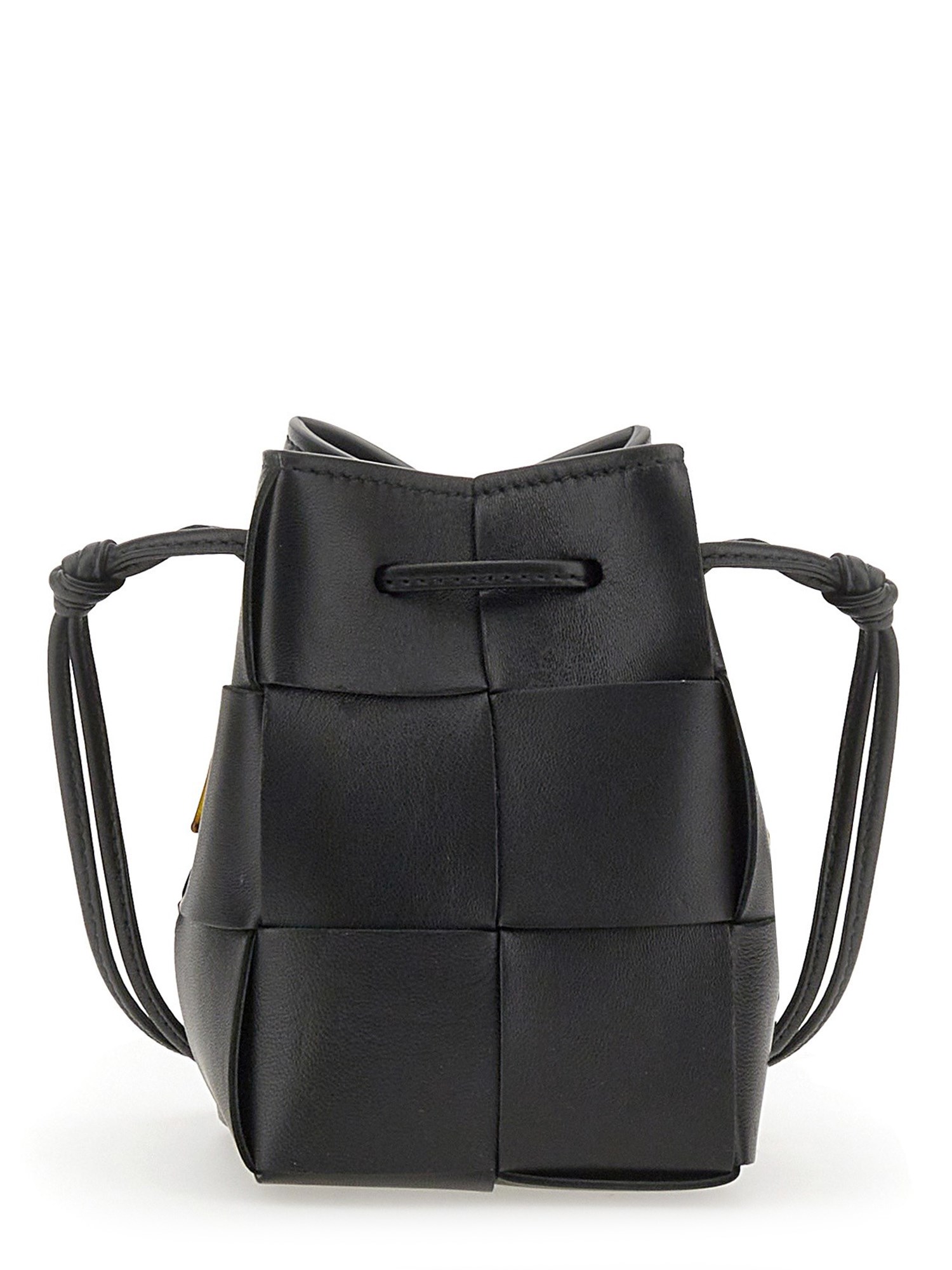 BOTTEGA VENETA    MINI CASSETTE LEATHER BUCKET BAG