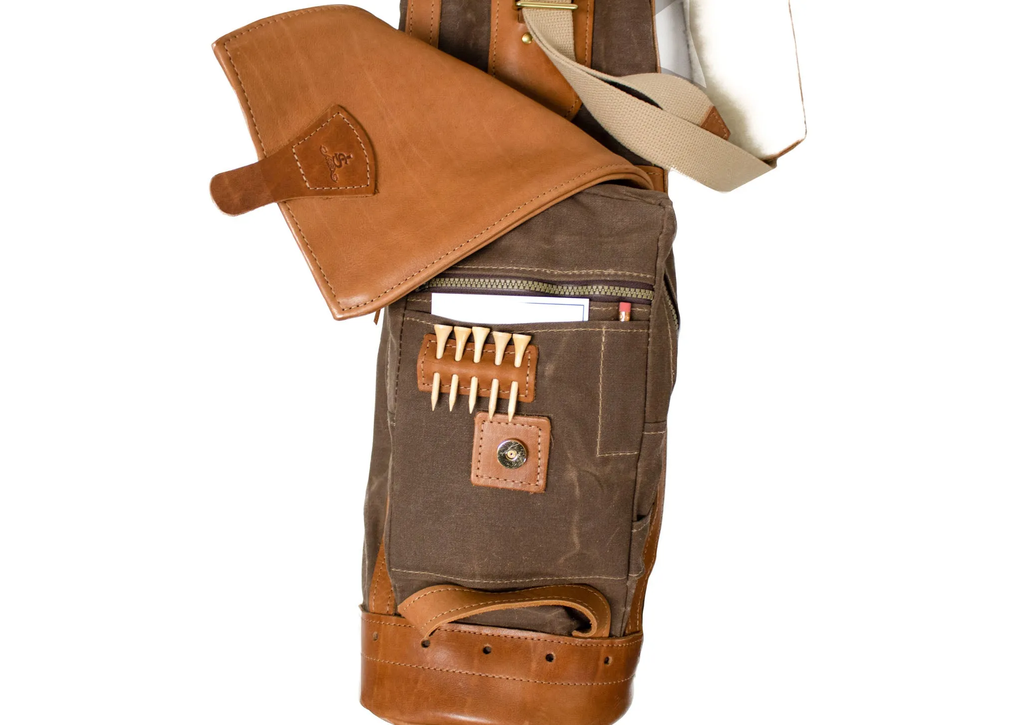 Bourbon Sunday Style Golf Bag with Leather Pocket Flap