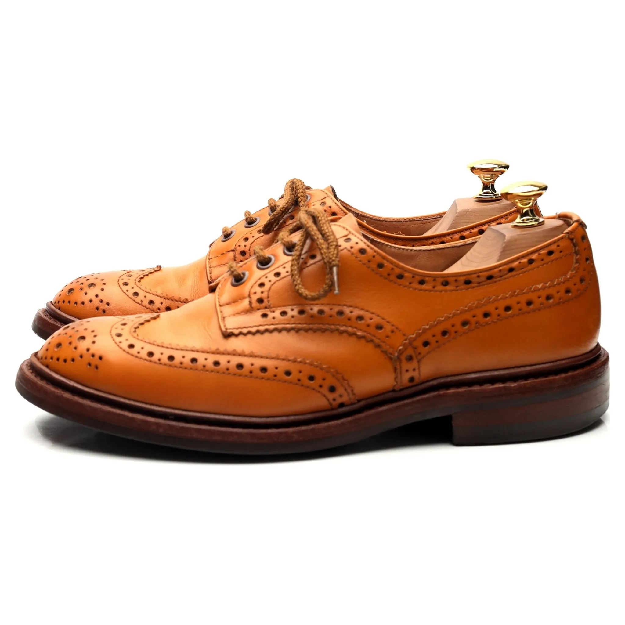 'Bourton' Tan Brown Leather Derby Brogues UK 6.5