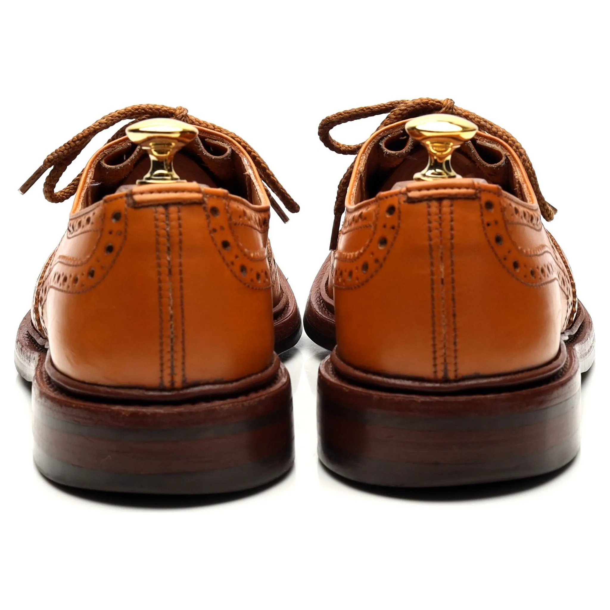 'Bourton' Tan Brown Leather Derby Brogues UK 6.5