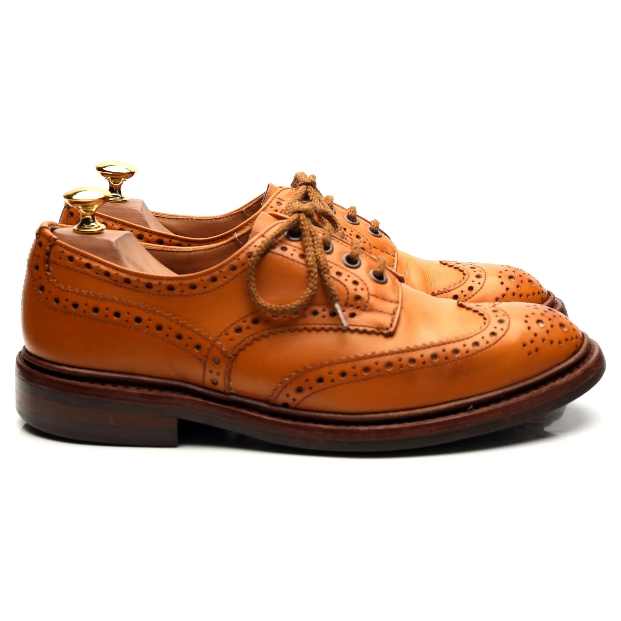 'Bourton' Tan Brown Leather Derby Brogues UK 6.5