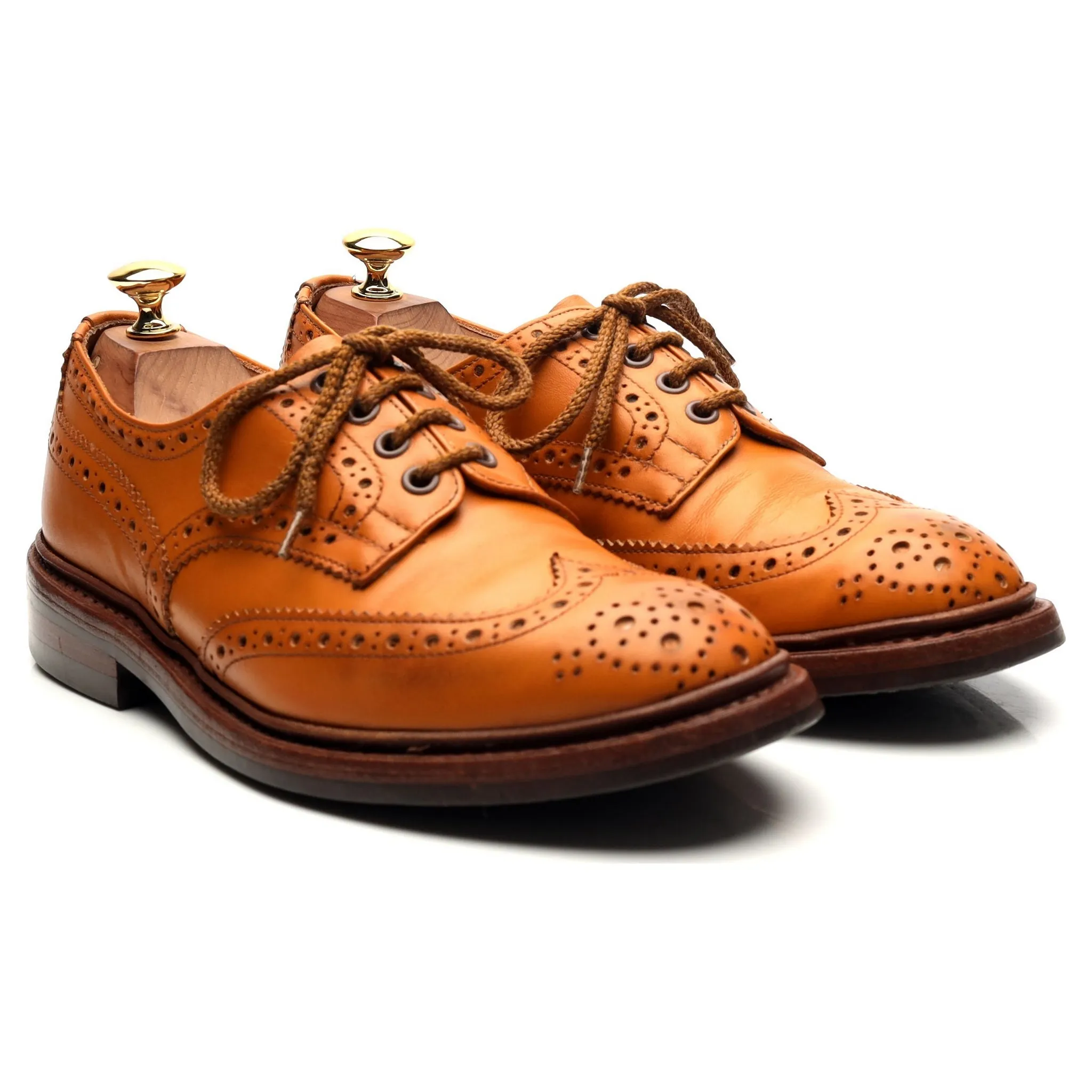 'Bourton' Tan Brown Leather Derby Brogues UK 6.5