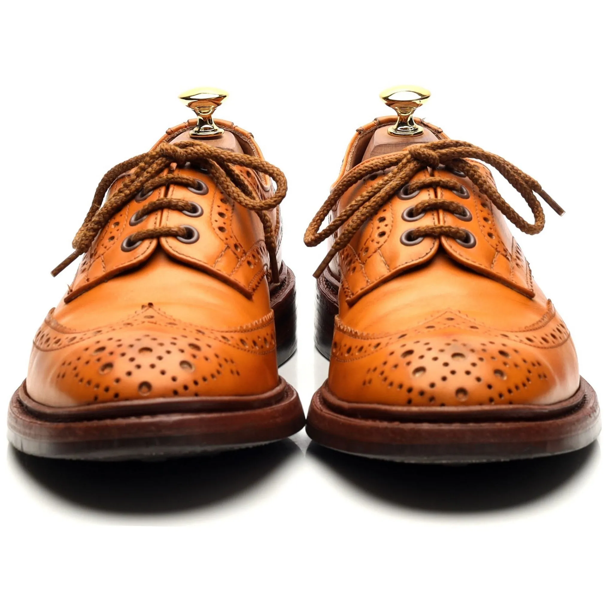 'Bourton' Tan Brown Leather Derby Brogues UK 6.5