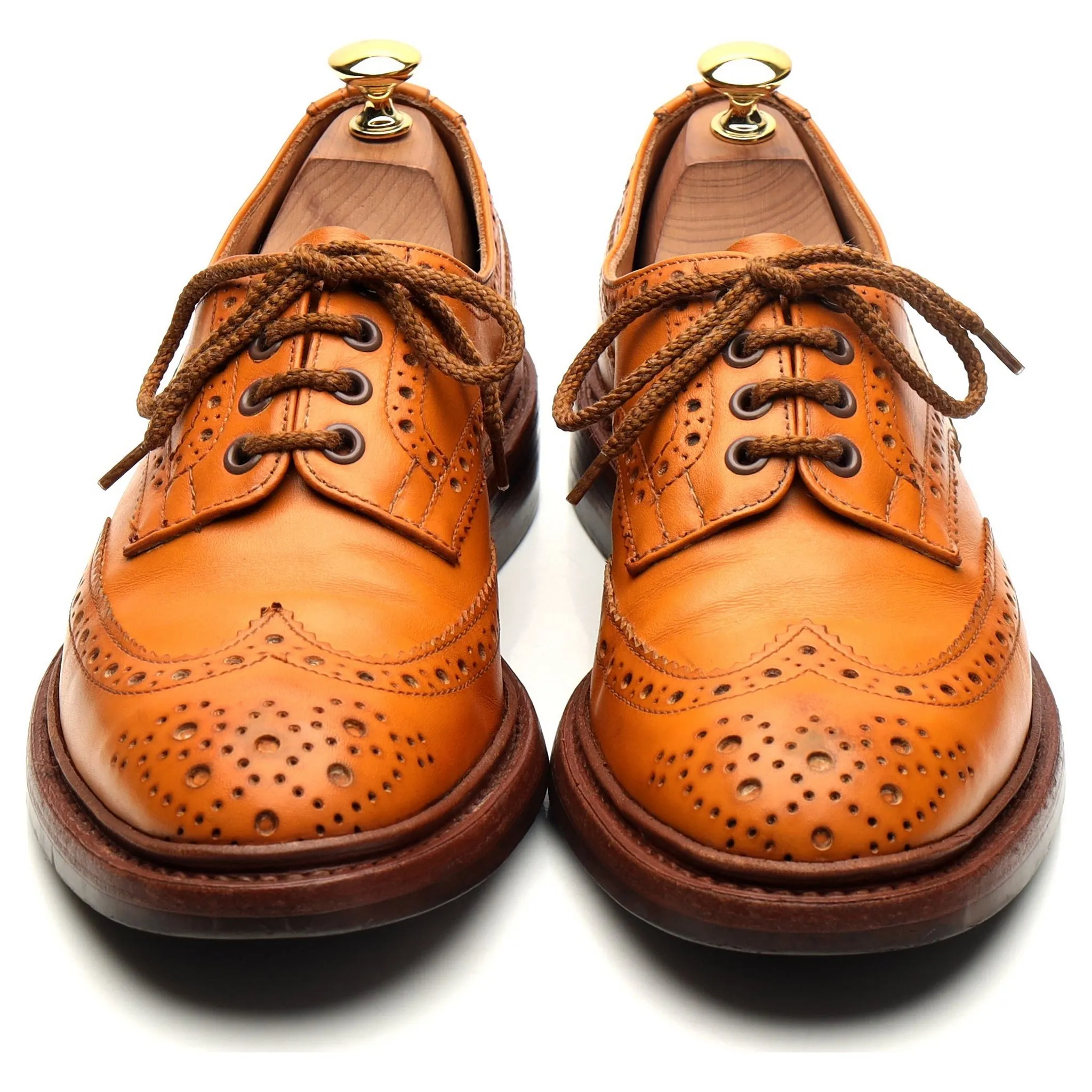 'Bourton' Tan Brown Leather Derby Brogues UK 6.5