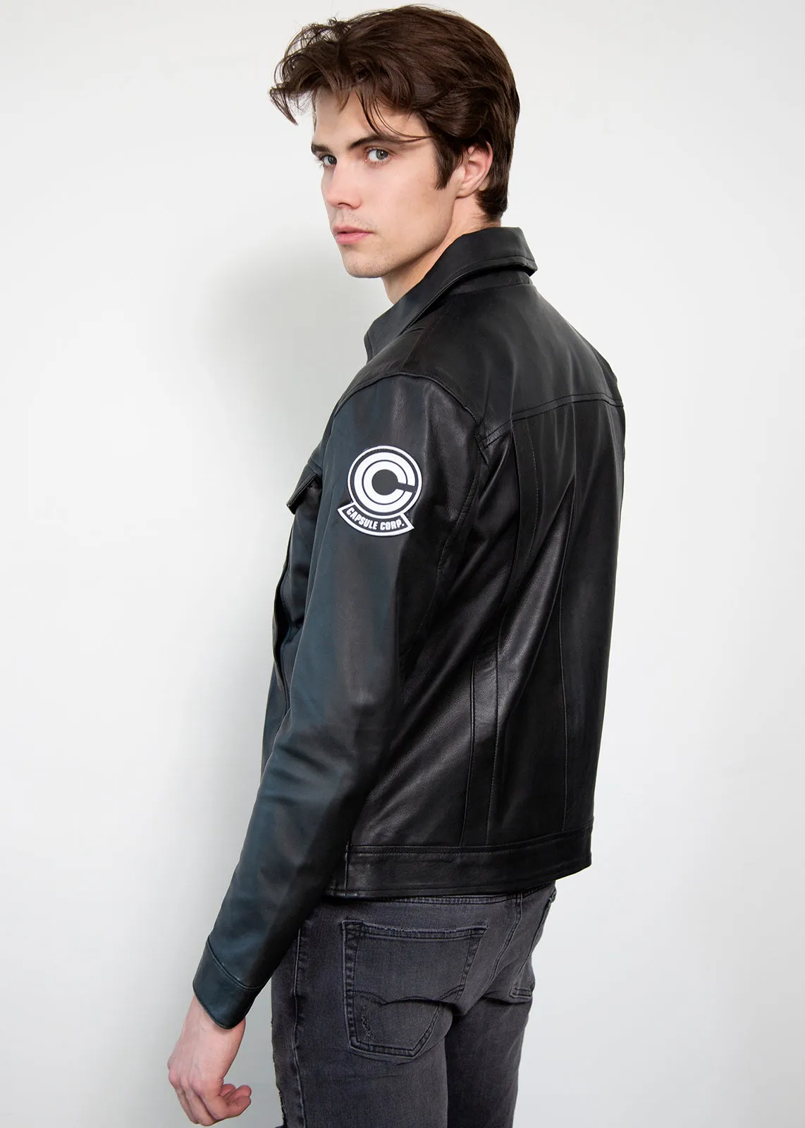 Buy Mens Black Capsule Corp Future Trunks Limited Edition Leather Jacket