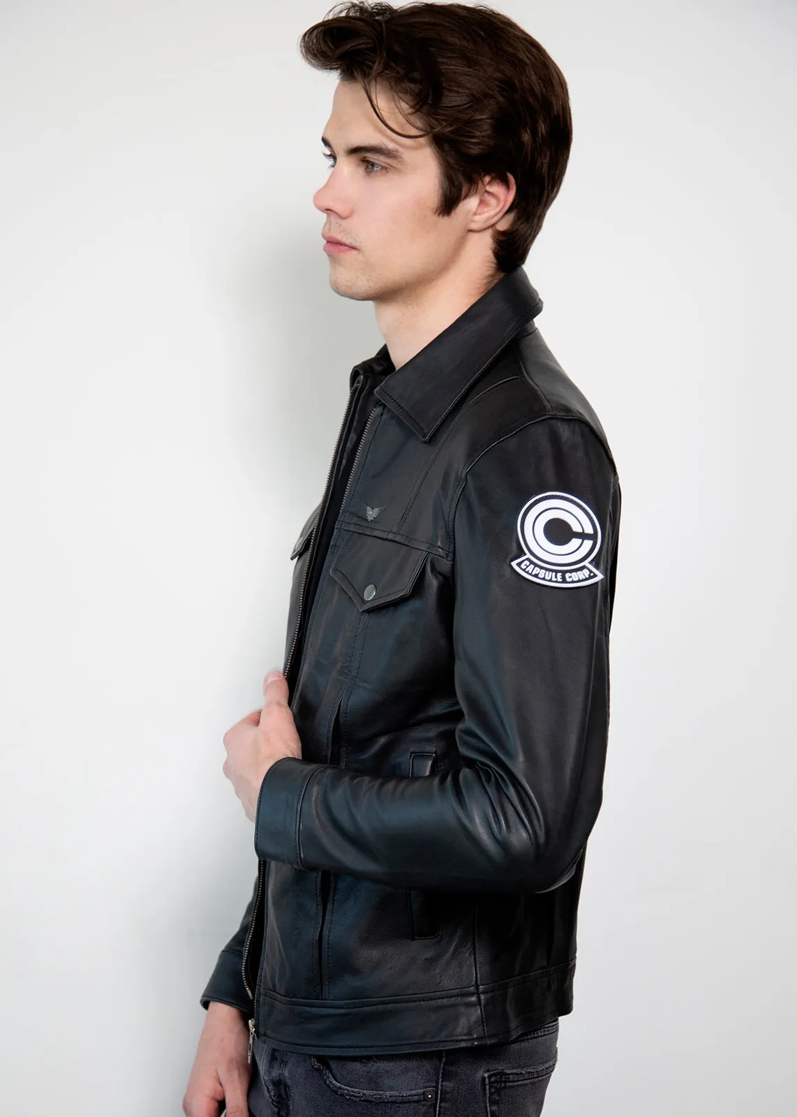 Buy Mens Black Capsule Corp Future Trunks Limited Edition Leather Jacket